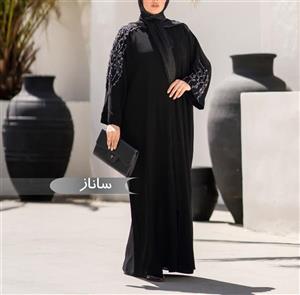 مانتو عبایی زنانه ساناز مشکی ارسال رایگان مزون دوز و مجلسی بلند و مشکی آماده سازی 7 روزه