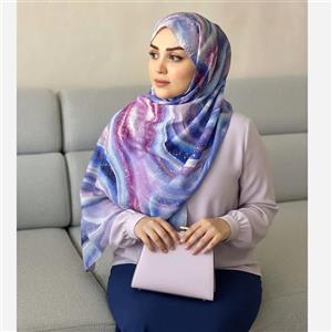 شال زنانه طرح کهکشان نخ کاستوم سیتو چرخدوز 70x200 سانتیمتر
