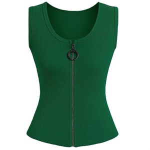 تاپ زنانه مدل 003 یقه گرد بدون آستین ساده روی کمر مناسب اسپرت و روزمره