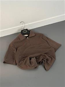 تیشرت مردانه نیم زیپ مراکشی قهوه ای کد 218102