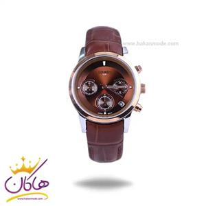 ساعت مچی سیتیزن زنانه بند چرم قهوه ای قاب رزگلد کرنوگراف L8111/4