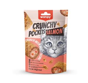تشویقی گربه ونپی مدل Crunchy Pockets Salmon با طعم ماهی سالمون وزن 60 گرم