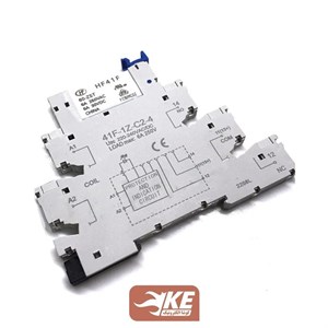 ماژول رله پی‌ال‌سی 230V تک کنتاکت 6 آمپر هونگفا 41F-1Z-C2-4-240