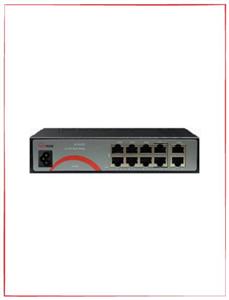 سوئیچ شبکه POE (8 پورت صد و 2 پورت گیگ) MSW-3010GFPB-2GL-120I