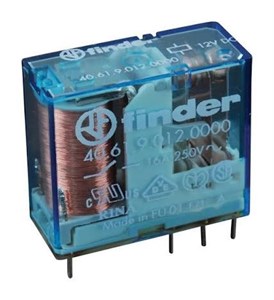 رله کتابی 12vDC تک کنتاکت 16 آمپر فیندر مدل 40.61.9.012.0000