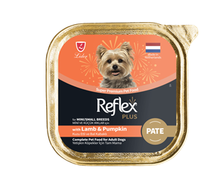 ووم پته سگ بالغ رفلکس پلاس با طعم گوشت بره و کدو تنبل Reflex plus with Lamb & Pumpkin / Mini/Small Breeds