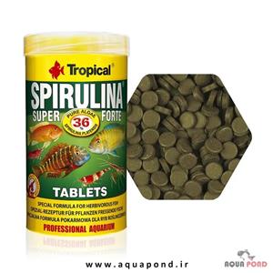 قرص اسپیرولینا ۳۶% سوپر فورت تروپیکال غذای قرصی ماهی گیاه خوار و همه چیزخوار