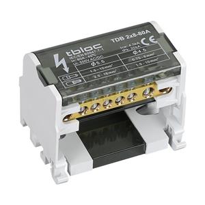 ترمینال توزیع دو هادی 80 آمپر 8 پیچ tbloc مدل TDB2x8-80A