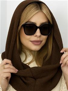 شال بافت رینگی قهوه ای