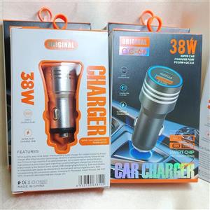 شارژر فندکی CC‑66 فست شارژ ۳۸ وات مدل دو پورت (PD20WQC3.0)