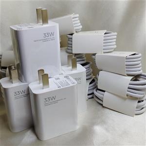 آداپتور شارژر ۳۳ وات شیائومی (دو پین EU) سرکارتنیکابل سوکت نارنجی اصل – ۱۰۰٪ اورجینال