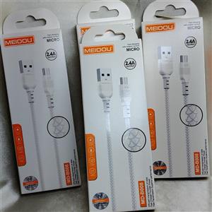 کابل شارژ Meidou مدل B008 – میکرو USB، فست شارژ ۲.۴ آمپر، ۱ متر، انتقال داده