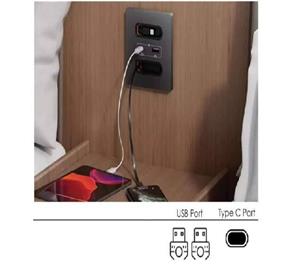 هاب شارژ به همراه کابل شارژ 80 سانتیمتری رنگ مشکی مدل Teno یک پورت USB و یک پورت تایپ C فانتونی کد N369