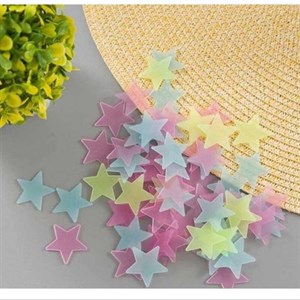 استیکر دیواری کودک طرح ستاره شب تاب بسته 100عددی