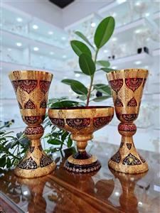 میوه خوری کریستال طلاکوب دستساز طرح ونوس رنگ قرمز سایز بزرگ485 
