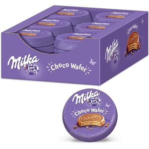چوکو ویفر سکه ای میلکا با کرم شکلاتی Milka Choco Wafer وزن 30 گرم بسته 30 تایی