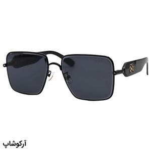 عینک آفتابی زنانه LOEWE با فریم مربعی شکل، طلایی رنگ، دسته قرمز و لنز قرمز گرادینت مدل 5G95