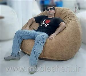 مبل شنی یا بین بگ ،الیافی140×140پشتی دار چند حالته