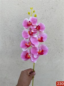شاخه ارکیده لمسی ۷ گل رنگی (پک 8 تایی )