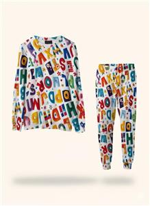ست بلوز و شلوار راحتی زنانه مخمل طرح حروف انگلیسی | بسیار نرم و گرم برای خانه | کانگومام