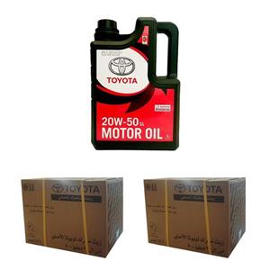 روغن موتور تویوتا 20W-50 اصلی چهار لیتری (6 عددی)