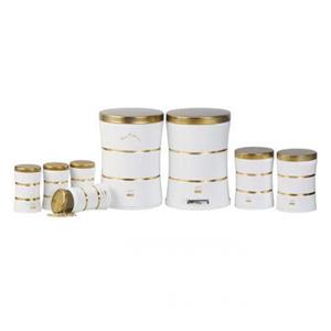 سرویس جهیزیه 8 پارچه دو خط سفید درب استیل طلایی بهازکالا کد 16300121