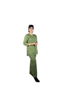 ست مانتو شلوار بیسیک زنانه طوسی ذن اسکراب