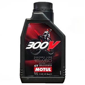 روغن موتور موتول 1 لیتر مخصوص موتورهای کراس و اندرو Motul 15W60 300V / ساخت کشور فرانسه اصل کد 200782