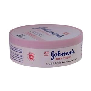 کرم مرطوب کننده جانسون  صورت و بدن Johnsons Soft Cream حجم 200 میلی لیتر