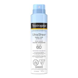 اسپری ضد آفتاب نوتروژینا Ultra Sheer SPF 60 (مناسب صورت و بدن) – ضد آفتاب اسپری سریع جذب و مقاوم در برابر آب