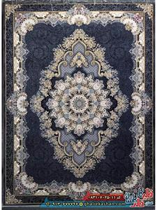 فرش طلاکوب 700 شانه طرح درسا رنگ طوسی دودی کاشان