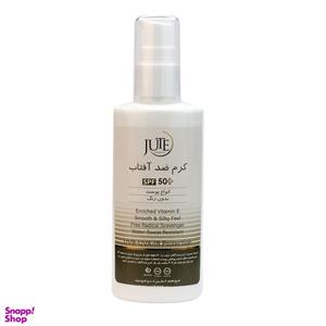 ضد آفتاب پمپی بی رنگ ژوت (Jute) با SPF50 مناسب انواع پوست حجم 100 میلی لیتر