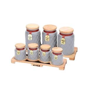 ست پاسماوری 8 پارچه ریور مدل حصیری کد DH1005
