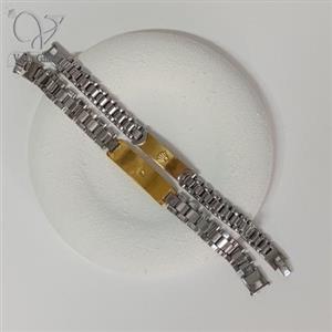 ست دستبند استیل رولکس اصل با حکاکی و آرم برند رولکس کد 8503 - نقره و بدلیجات ونوس