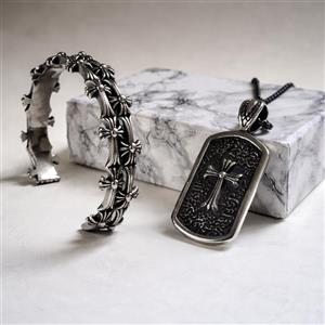 ست بنگل و گردنبند کروم هارتز