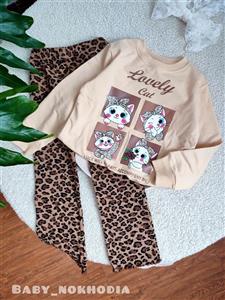 ست بلوز شلوار دخترانه طرح پلنگی