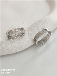 انگشتر زنانه نقره ای نگین دار مارک ژوپینگ طرح طلا سفید رنگ ثابت ضد حساسیت آبکاری شده کیفیت عالی کد 2016241