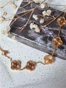 دستبند زنانه طلایی ونکلیف جنس استیل