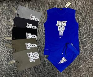 ست تاپ و شلوارک مردانه سایز بزرگ طرح NIKE نخ پنبه سوپر