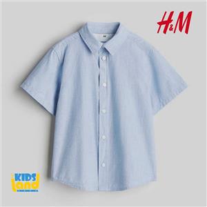 پیراهن آبی آستین کوتاه Hamp;M