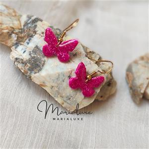 گوشواره مینیمال طرح پروانه با آویز عصایی