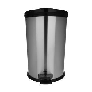 سطل زباله پدالدار 20 لیتری استیل درب مشکی بهازکالا کد 16160028 Bahaz Kala 16160028 Recycle Bin 20 Litre