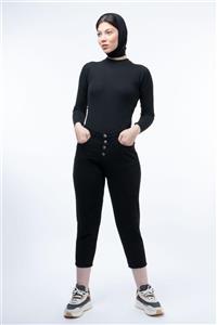 شلوار کتان مام استایل مشکی 9001231