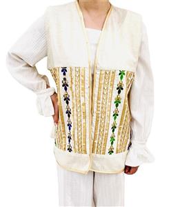 وست بلند لینن سوزن دوزی زنانه مدل تابستانه