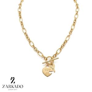 گردنبند تیفانی طرح قلب و کلید با قفل T