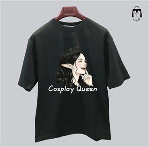 تیشرت مشکی فول سایز طرح Cosplay Queen