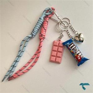 چارم بگ m&m زنانه صورتی ابی Charm-8424-L