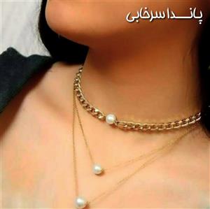 گردنبند زنانه ۳ لاین استیل رنگ ثابت