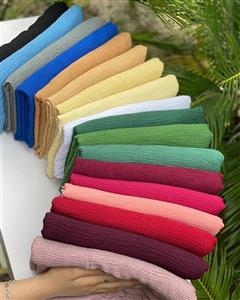 شال رنگی ساده پفکی