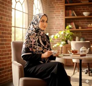 روسری نخی قواره ۱۴۰ (سیااسکارف)